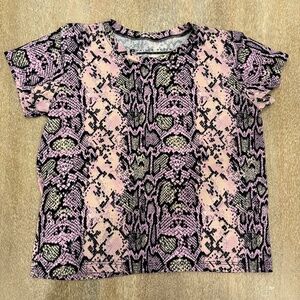 Prince Peter Pink Snake Print Ruffle Sleeve Tee XS